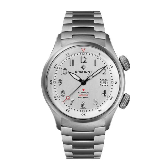 Bremont Altitude MB Meteor Orange Barrel 42mm Brushed Silver Dial Men's Watch ALT42-MT-TI-SIOR-B