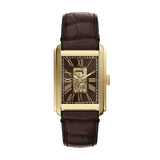 Fossil Carraway 30mm Brown Skeleton Dial Men's Watch ME3281