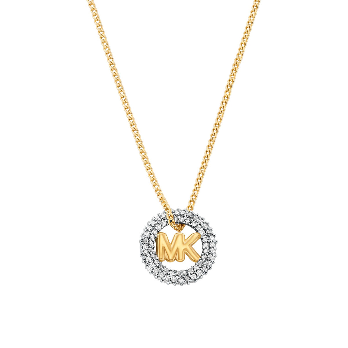 Michael Kors Pavé and Logo Charm Two-Tone Necklace MKJ8546931