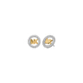 Michael Kors Small Pavé Logo Charm Two-Tone Stud Earrings MKJ8560931