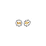 Michael Kors Small Pavé Logo Charm Two-Tone Stud Earrings MKJ8560931