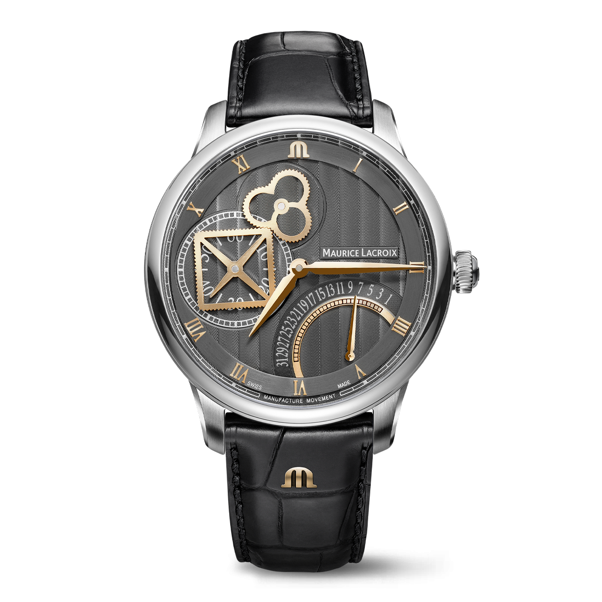 Maurice Lacroix MASTERPIECE Square Wheel 43mm Anthracite Dial Men's Watch MP6058-SS001-310-1