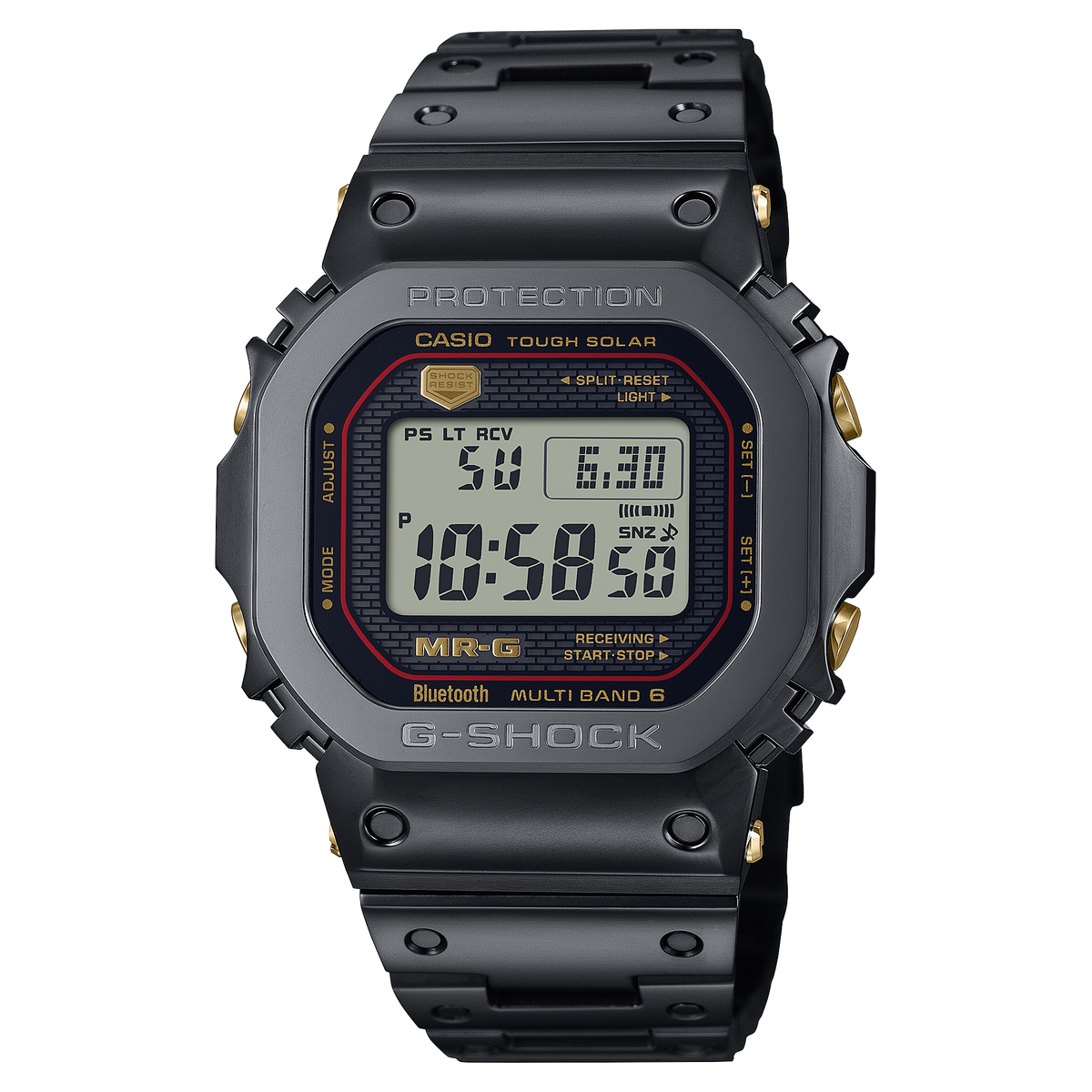 G-Shock MR-G Titanium Black-Gold Square Case Men's Watch MRGB5000B-1