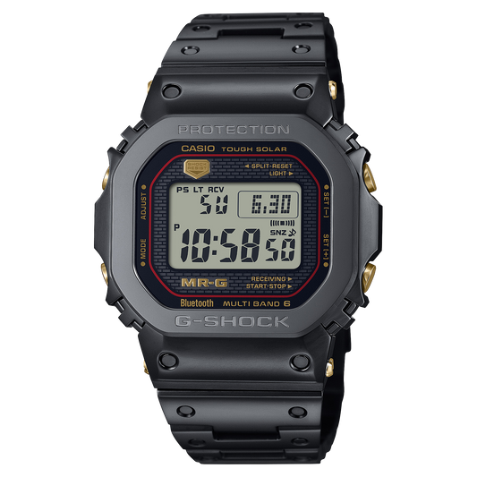 G-Shock MR-G Titanium Black-Gold Square Case Men's Watch MRGB5000B-1