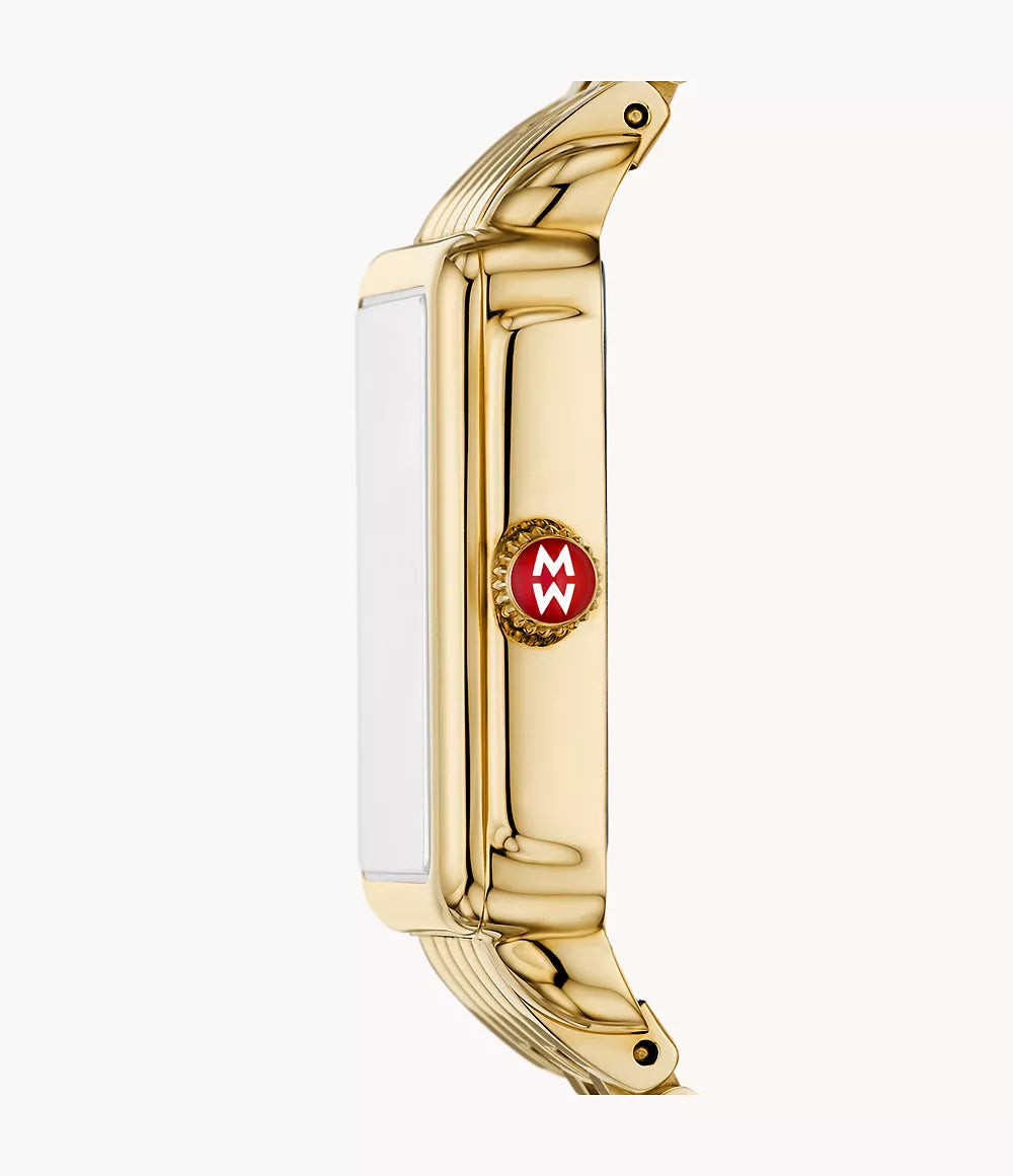 MICHELE Deco Park 18K Gold-Plated 29mm Mother of Pearl Dial Women's Watch MWW06E000147