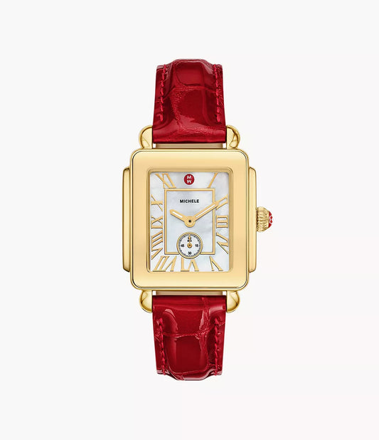 MICHELE Deco Sport Mid Gold-Plated 31mm White Dial Women's Watch MWW06H000005