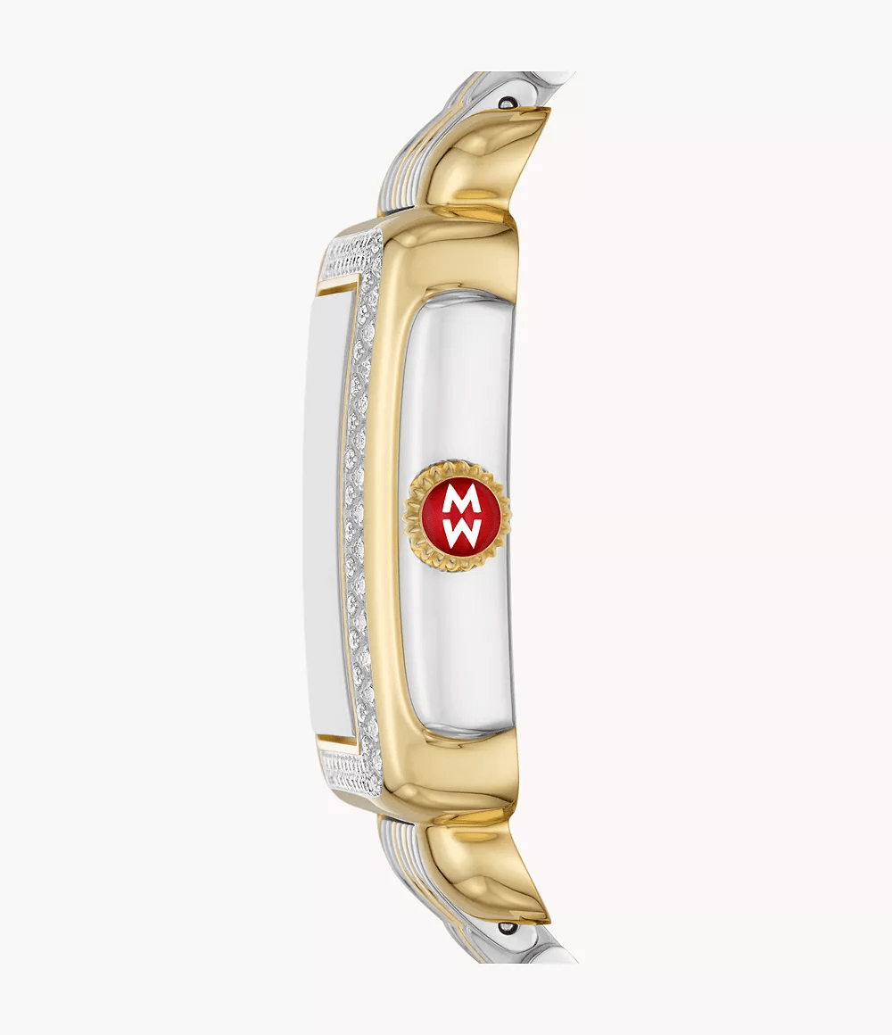 MICHELE Deco Mid 29mm Two-Tone 18K Gold Diamond Women's Watch MWW06V000123