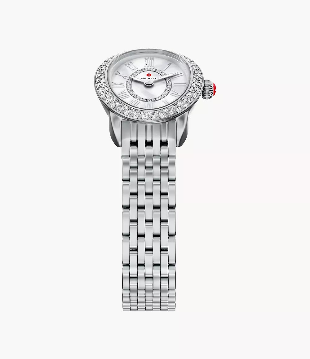 MICHELE Serein Oval Diamond 27mm White Mother of Pearl Dial Women's Watch MWW21H000001