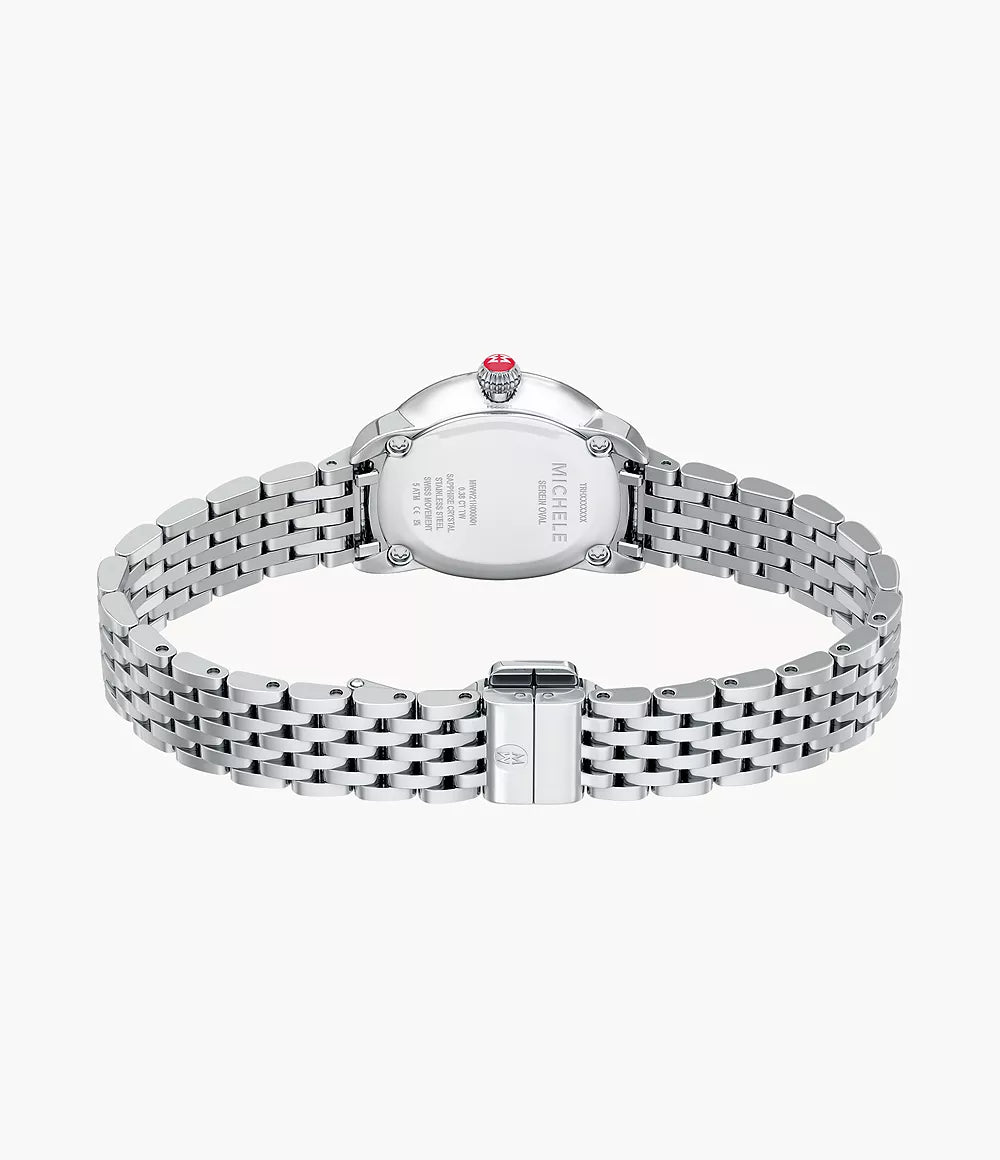 MICHELE Serein Oval Diamond 27mm White Mother of Pearl Dial Women's Watch MWW21H000001