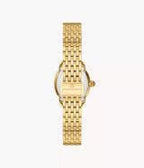 MICHELE Serein Oval Diamond 18K Gold-Plated 27mm White Mother of Pearl Dial Women's Watch MWW21H000003