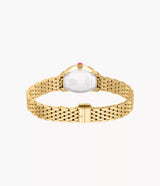 MICHELE Serein Oval Diamond 18K Gold-Plated 27mm White Mother of Pearl Dial Women's Watch MWW21H000003