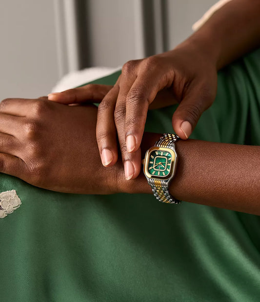 MICHELE Meggie 18K Two-Tone Gold-Plated Diamond 29mm Green Dial Women's Watch MWW33B000018