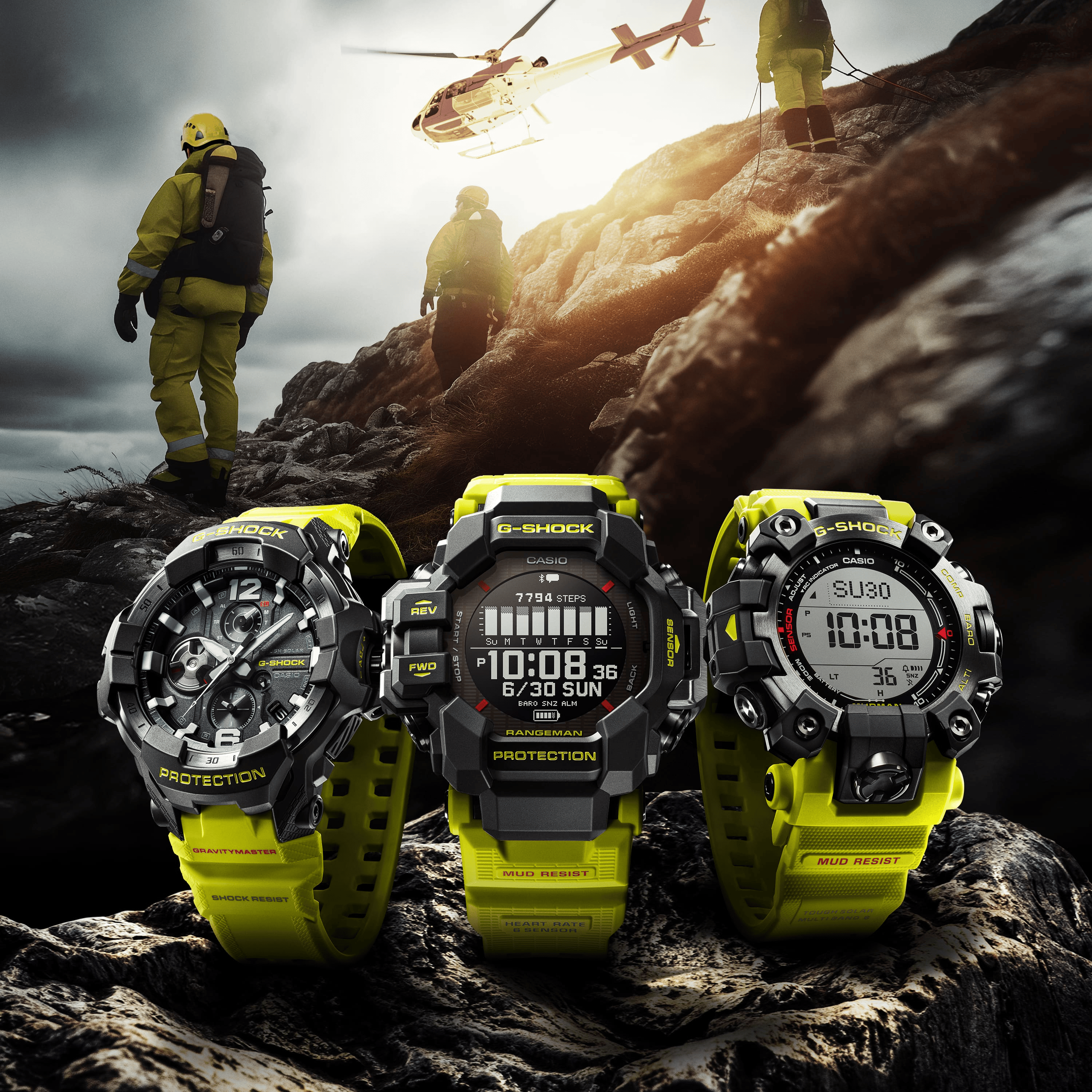 時計 CASIO G-SHOCK GW-9500MRY-1A9JF MUDMAN G-Shock Mudman Master of G Yellow Men's Watch GW9500MRY1A9