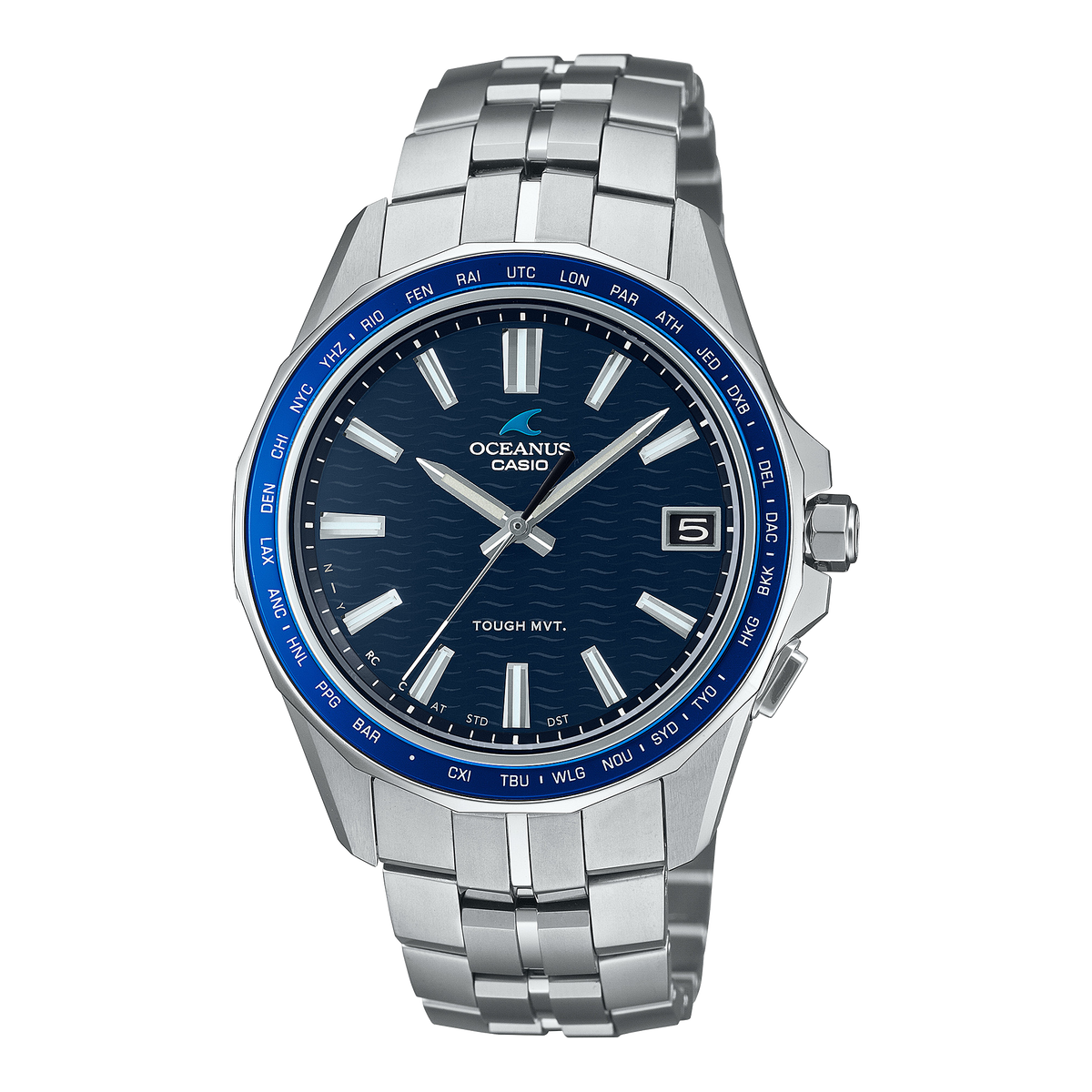 Casio Oceanus Manta 41.3mm Blue Dial Titanium Men's Watch OCWS400-2A