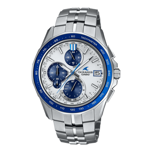Casio Oceanus Manta White-Blue 42.8mm Titanium Men's Watch OCWS7000D-7A