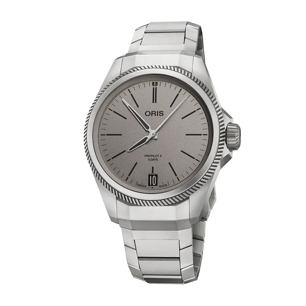 Oris ProPilot X Calibre 400 39mm Grey Dial Men's Watch 01 400 7778 7153-07 7 20 01TLC