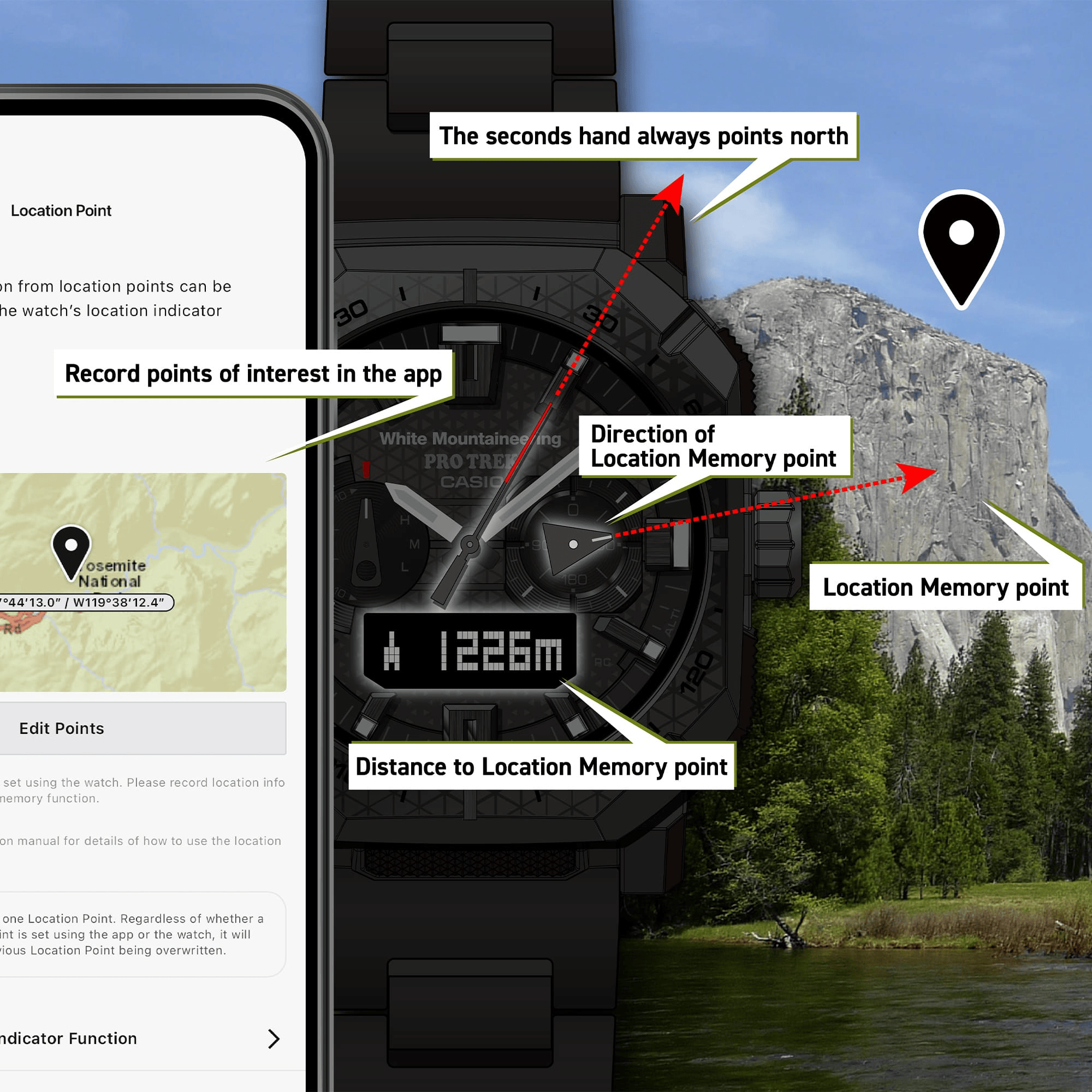 G-Shock PRW-B1000 Series White Mountaineering Collaboration Model 45.8mm Black Dial Men's Watch PRWB1000WM-1