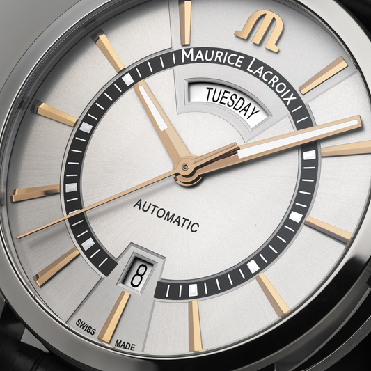 Maurice Lacroix 40.5mm Pontos Day Date Silver Dial Men's Watch PT6358-SS001-230-2