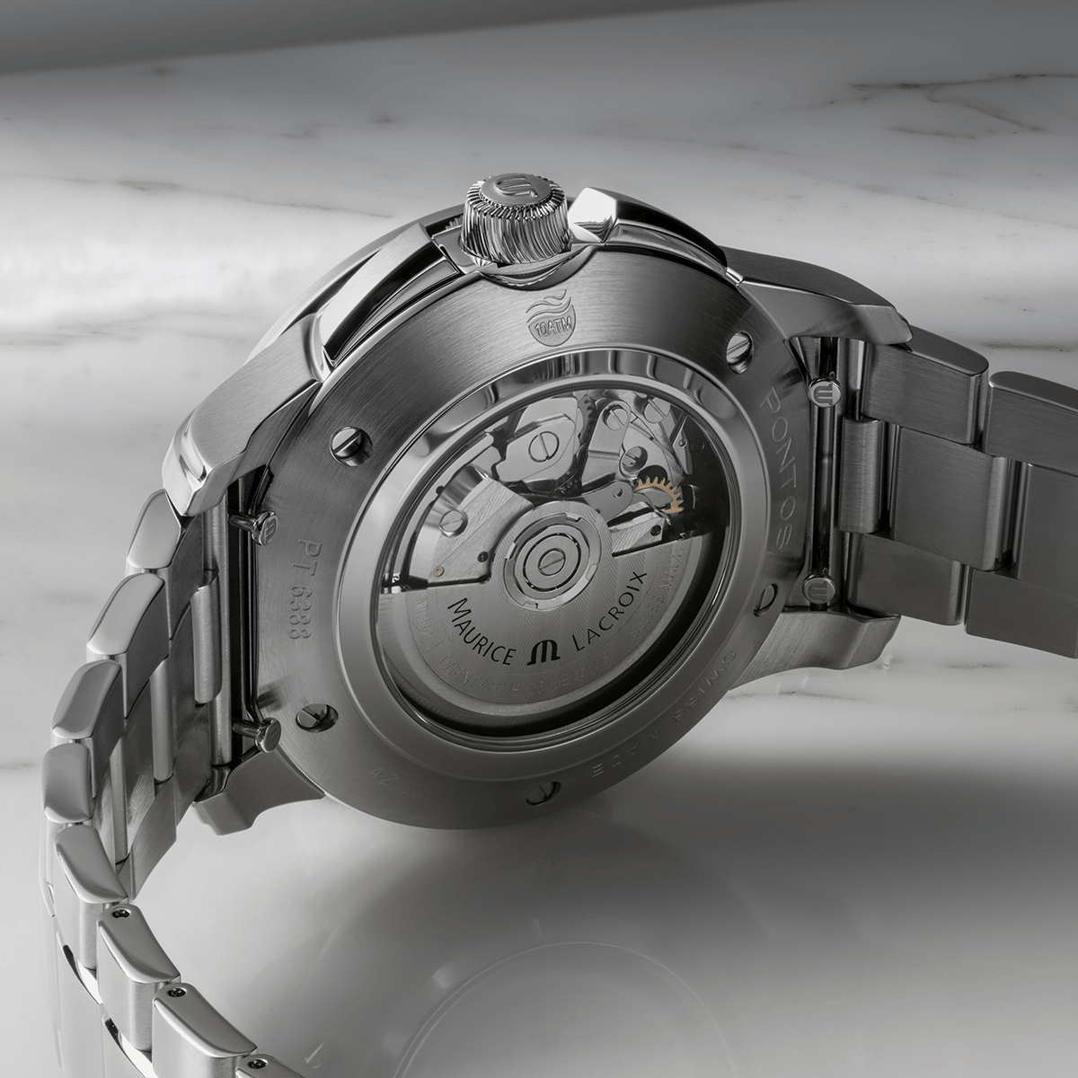 Maurice Lacroix 43mm Pontos Chronograph Gunmetal Dial Men's Watch PT6388-SS002-321-1