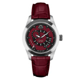 SOLAR AQUA Prima Abyss Leather 42mm Black-Italian Burgundy Dial Men's Watch SA0010.0024
