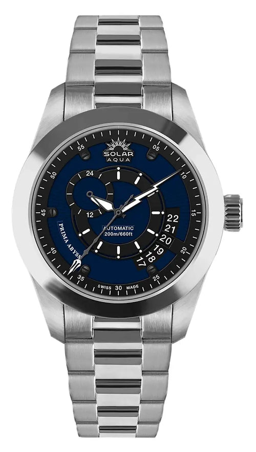 SOLAR AQUA Prima Abyss Steel Navy Blue 42mm Black-Navy Blue Dial Men's Watch SA0010.0026
