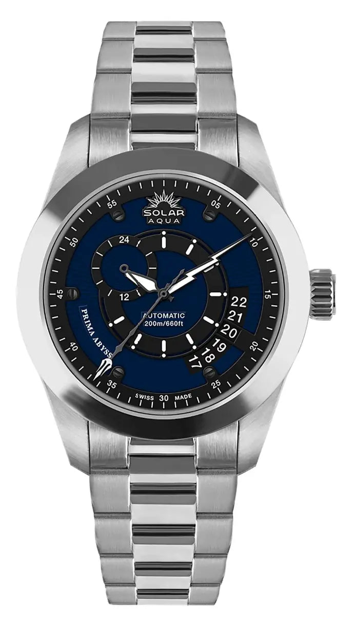 SOLAR AQUA Prima Abyss Steel Navy Blue 42mm Black-Navy Blue Dial Men's Watch SA0010.0026