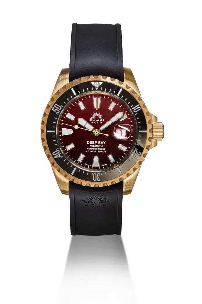 SOLAR AQUA Deep Bay Bronze Burgundy 45mm Burgundy Dial Men's Watch SA0030.0003