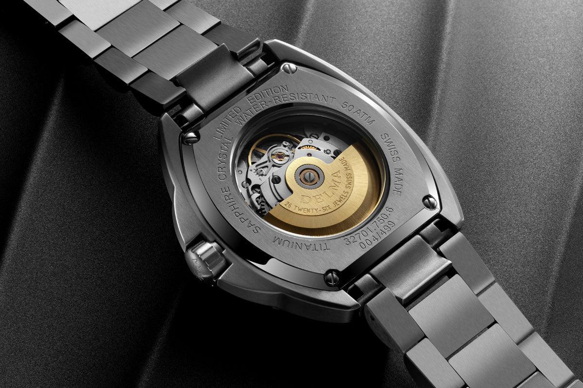 DELMA Shell Star Titanium 41mm Orange Dial Men's Watch 32701.750.6.151