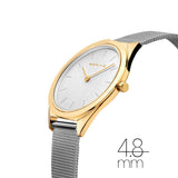 BERING Ultra Slim Polished Gold 31mm Silver Dial Women's Watch 17031-010