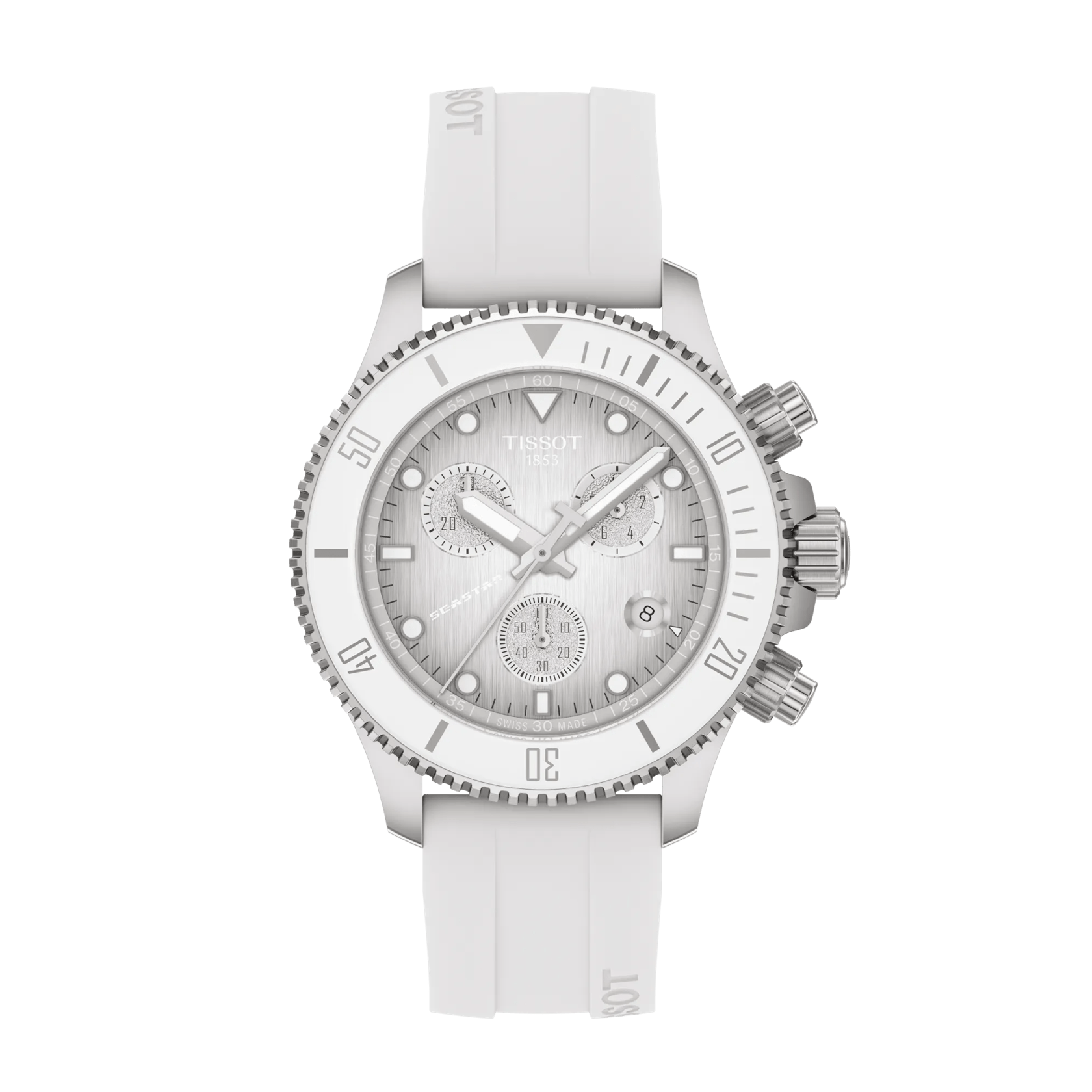 Tissot Seastar 1000 Quartz Chronograph 38mm White-Grey Dial Men's Watch T1202171701100