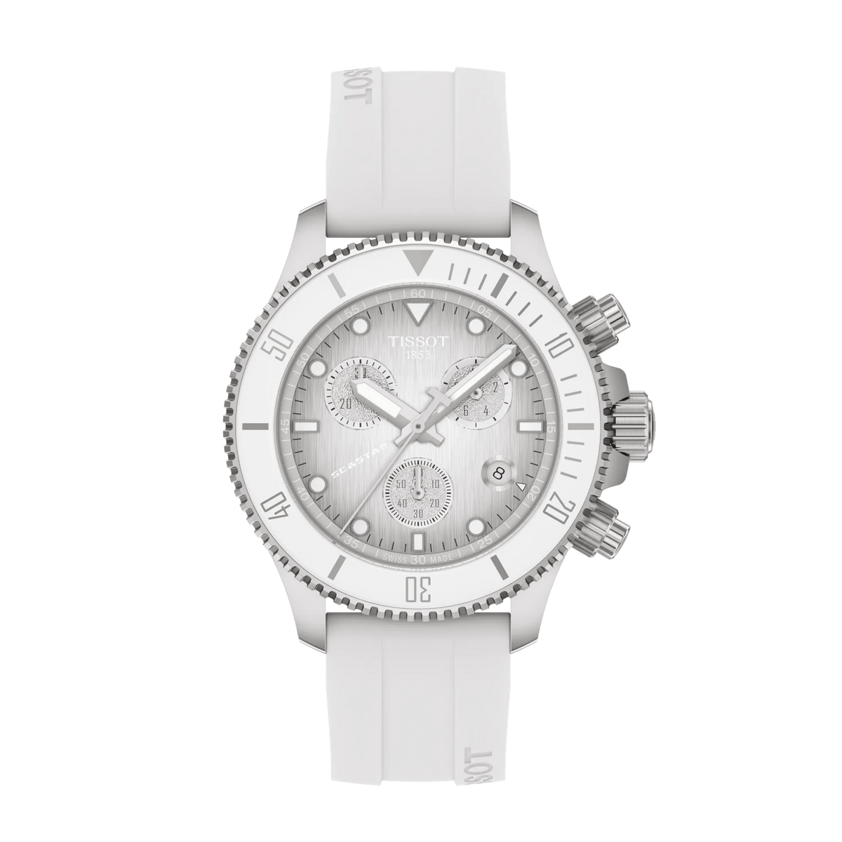 Tissot Seastar 1000 Quartz Chronograph 38mm White-Grey Dial Men's Watch T1202171701100
