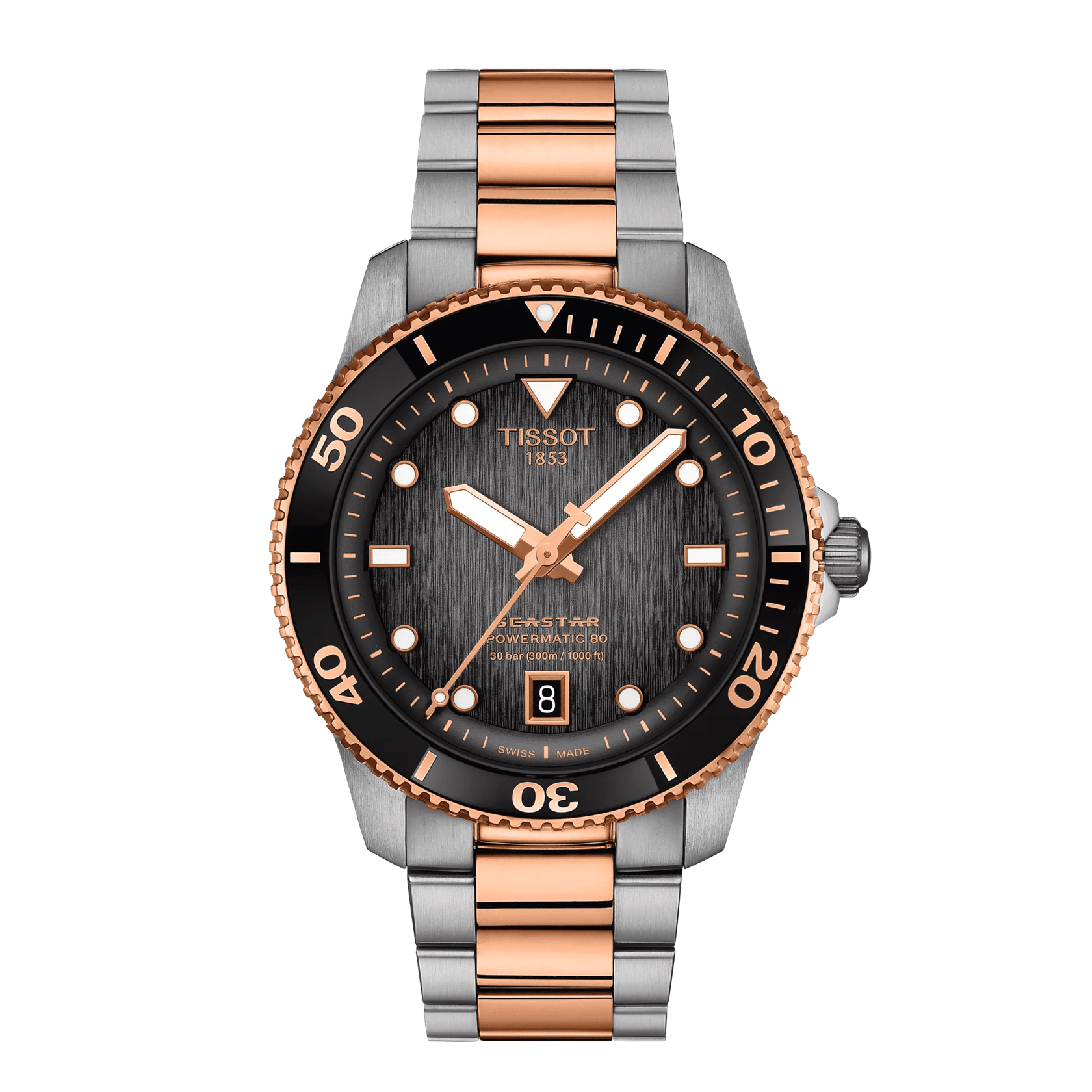Tissot Seastar 1000 Powermatic 80 40mm Two-Tone Men's Watch T1208072205101
