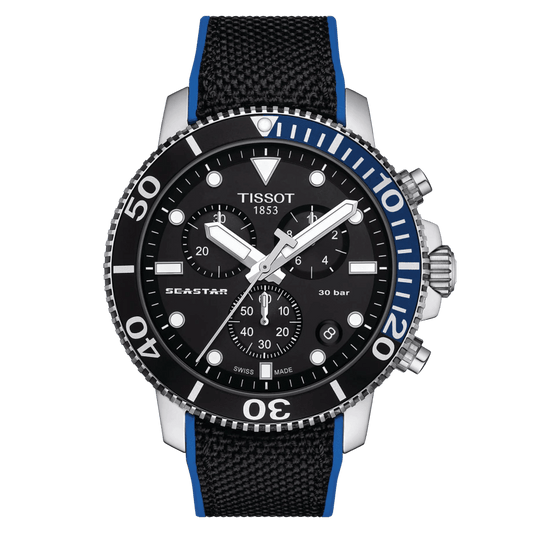 Tissot Seastar 1000 Chronograph Quartz Black-Blue Men's Watch T1204171705103