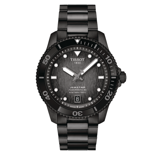 Tissot Seastar 1000 Powermatic 80 40mm Black PVD Men's Watch T1208073305100