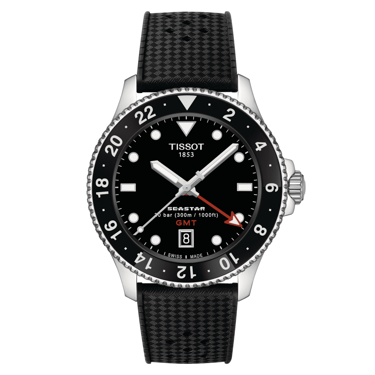 Tissot Seastar 1000 40mm Quartz GMT Black Men's Watch T1208521705100