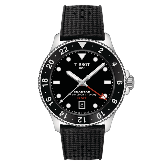 Tissot Seastar 1000 40mm Quartz GMT Black Men's Watch T1208521705100