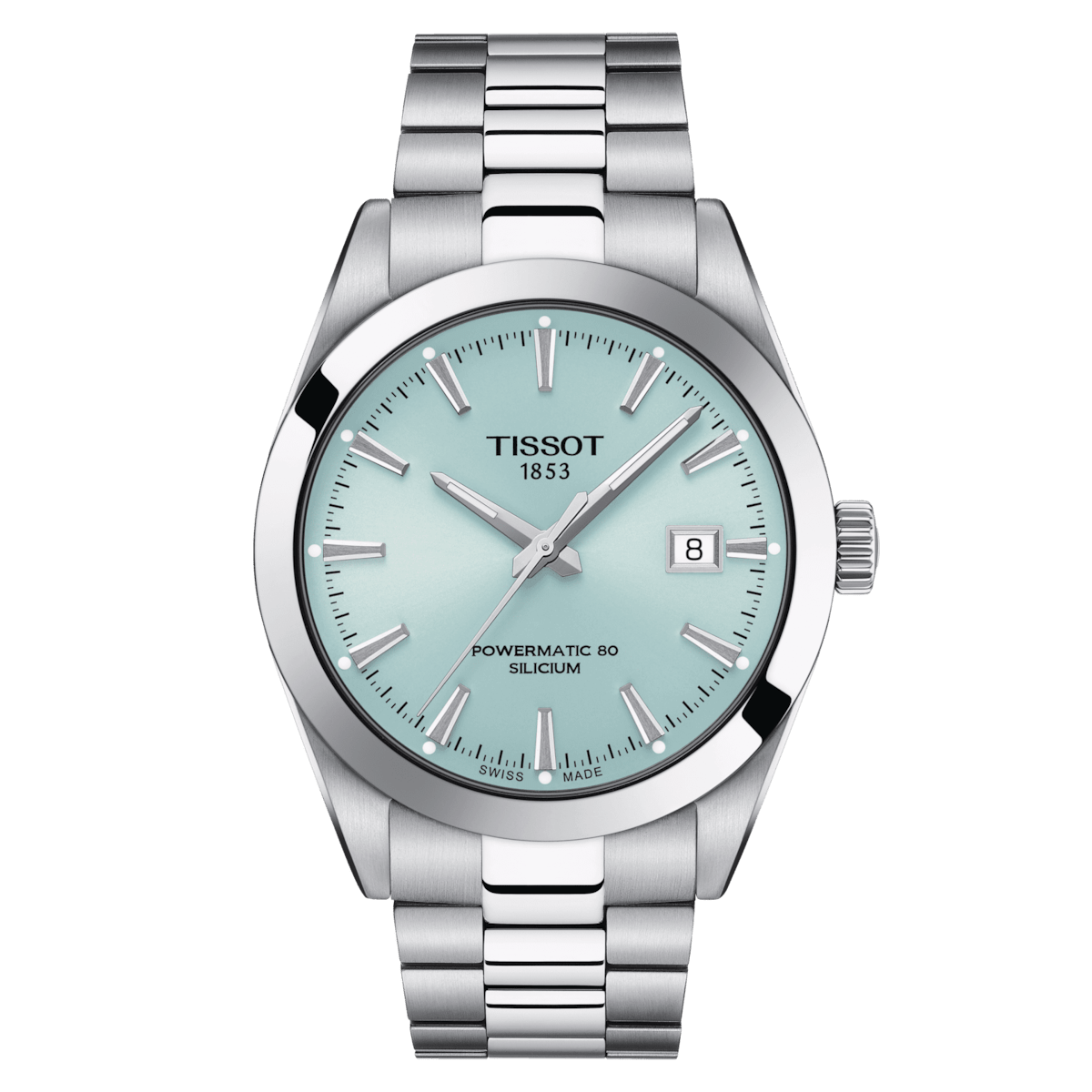 Tissot Gentleman Powermatic 80 Silicium Ice Blue Dial Men's Watch T1274071135100