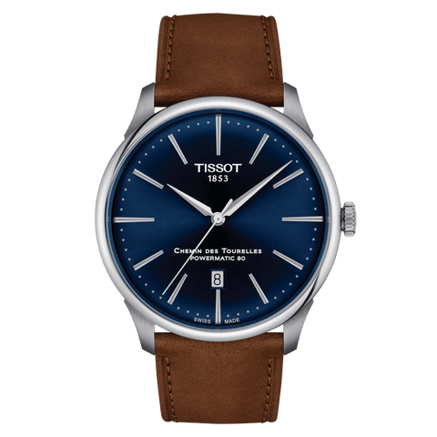 Tissot Chemin Des Tourelles Powermatic 80 42mm Blue Dial Men's Watch T1394071604100
