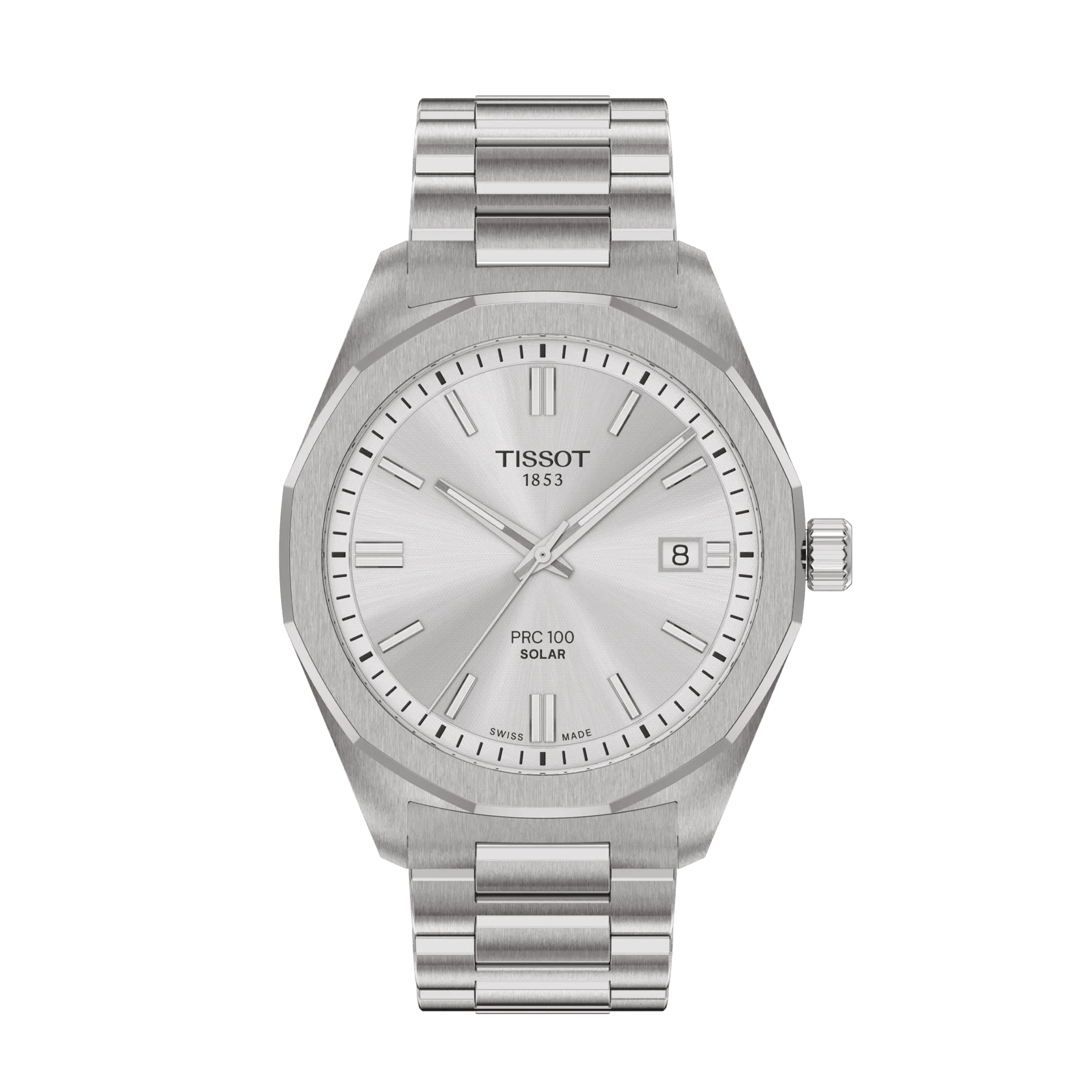 Tissot PRC 100 Solar 39mm Silver Dial Men's Watch T1514221103100