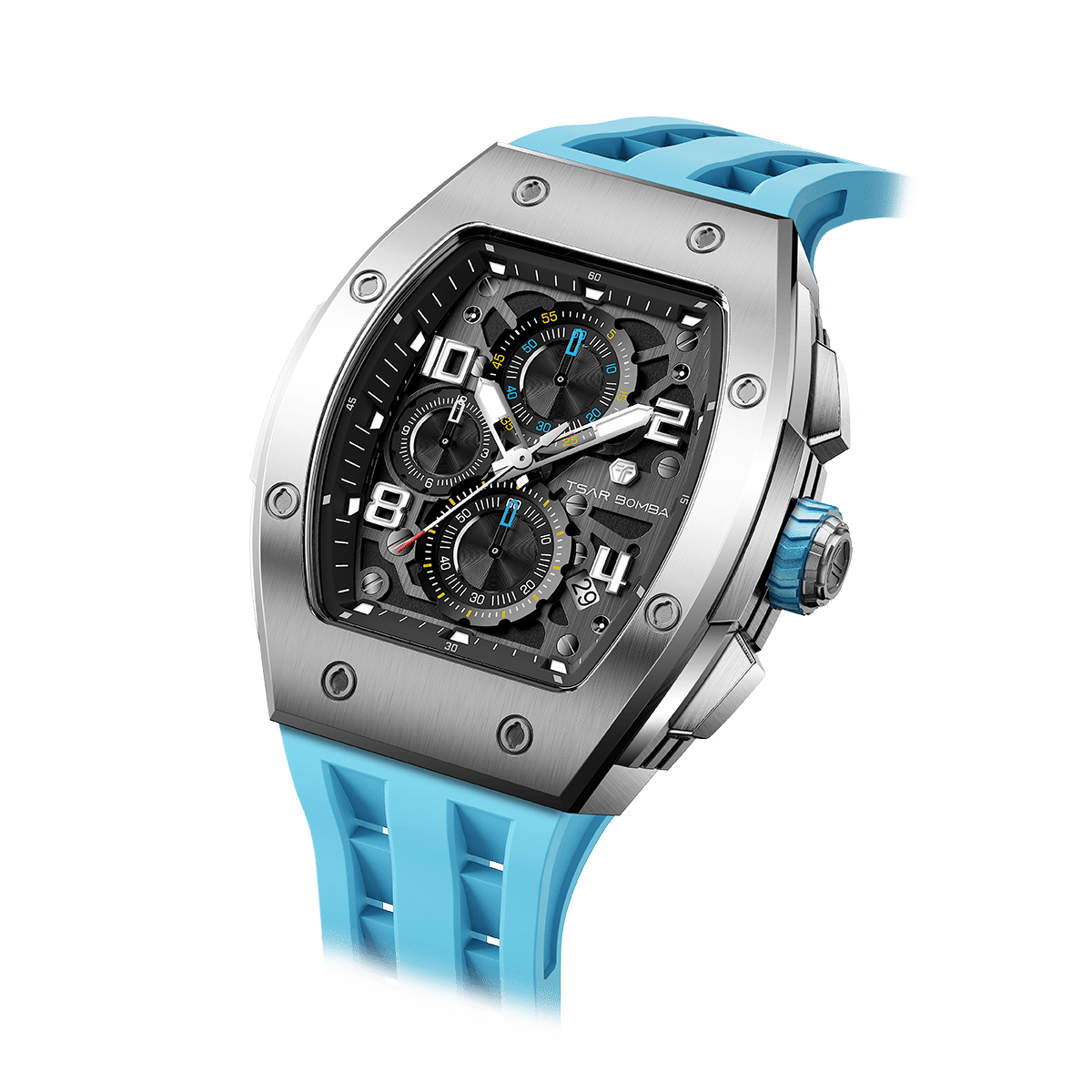 Tsar Bomba Elemental 45mm Light Blue Dial Men's Watch TB8224Q-05