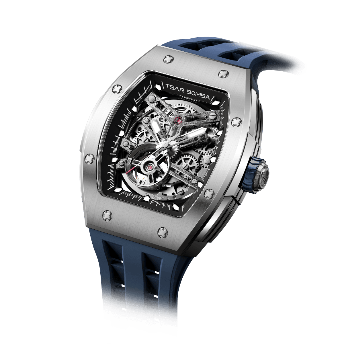 Tsar Bomba Elemental Skeleton 45mm Silver Skeleton Dial Men's Watch TB8228A-01