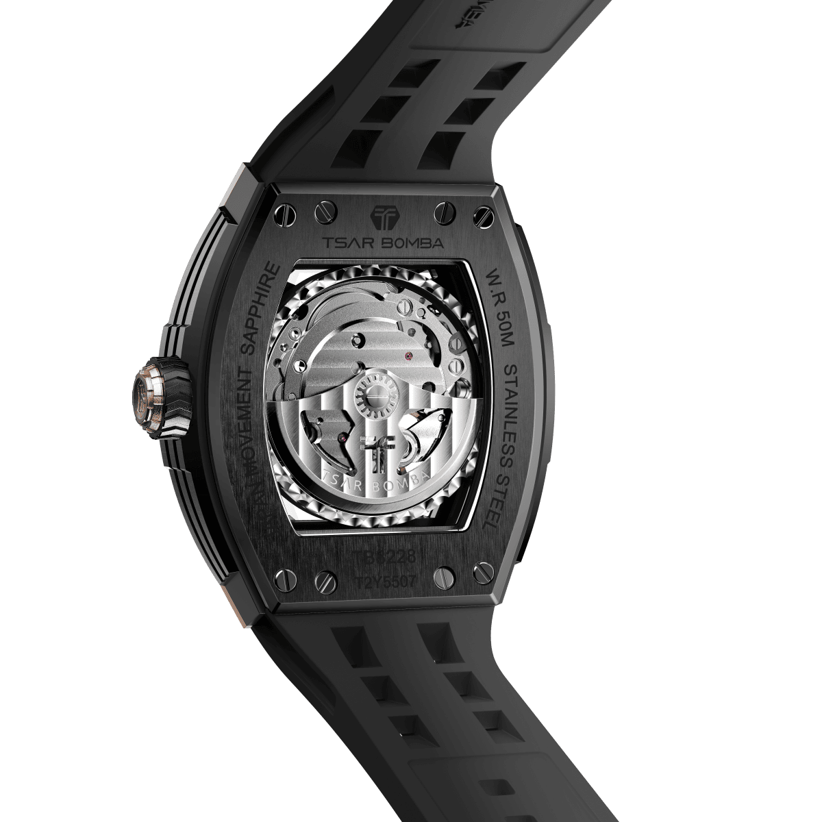 Tsar Bomba Elemental Skeleton 45mm Black Skeleton Dial Men's Watch TB8228A-04