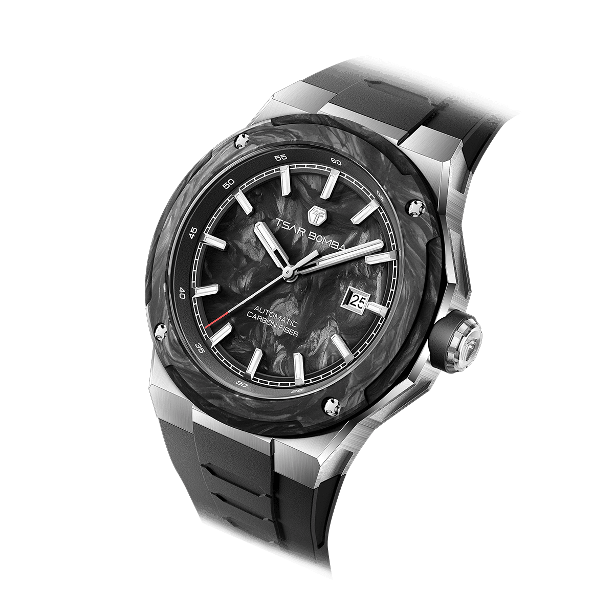 Tsar Bomba Electron Carbon-X II 45mm Black Carbon Fiber Dial Men's Watch TB8230-01