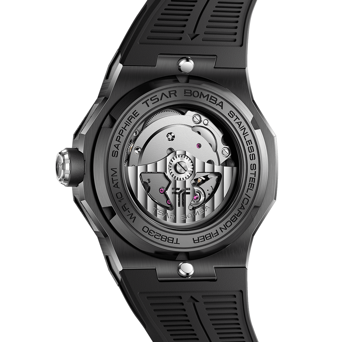 Tsar Bomba Electron Carbon-X II 45mm Black Carbon Fiber Dial Men's Watch TB8230-02