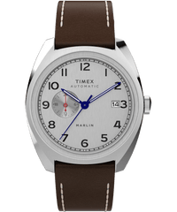 Timex Marlin 39mm Automatic Brown Leather Strap Men's Watch TW2V62000