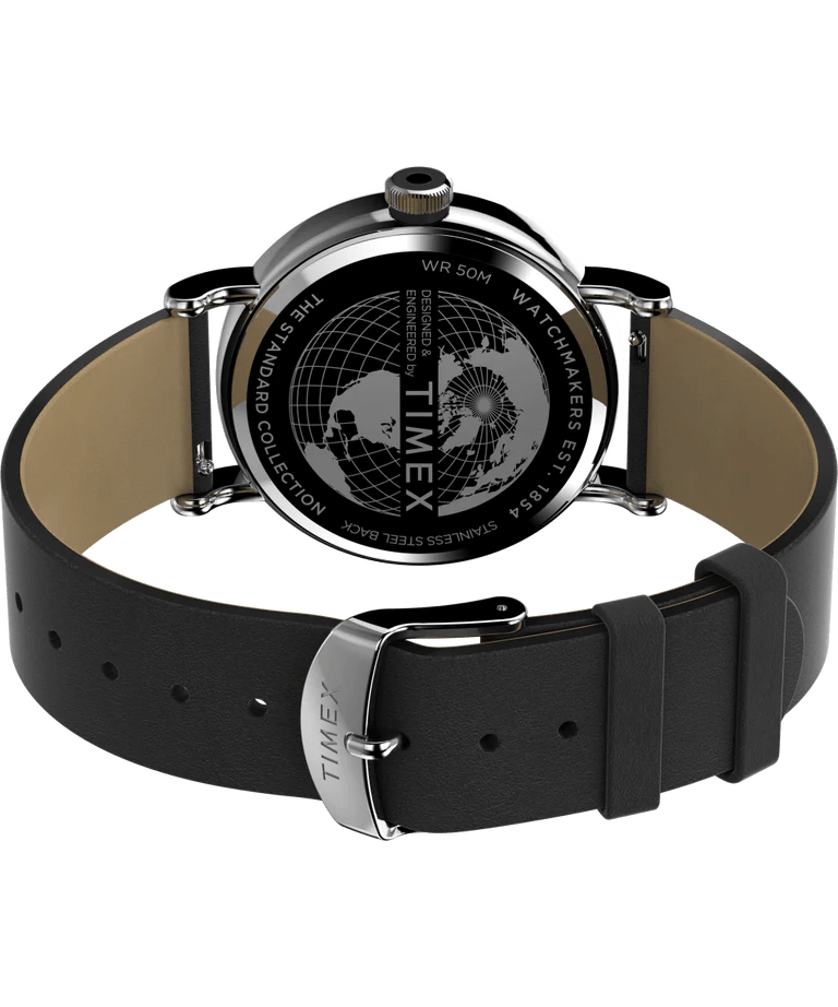 Timex Standard Sub-Second 40mm Black Leather Strap Men's Watch TW2V71400