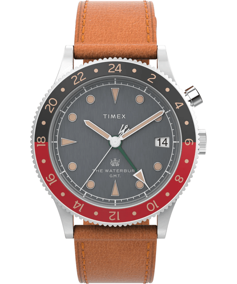 Timex Waterbury Traditional GMT 39mm Grey Dial Men's Watch TW2V74000