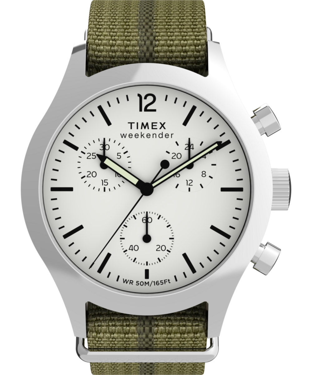Timex Weekender Chronograph 40mm White Dial Men's Watch TW2Y15700