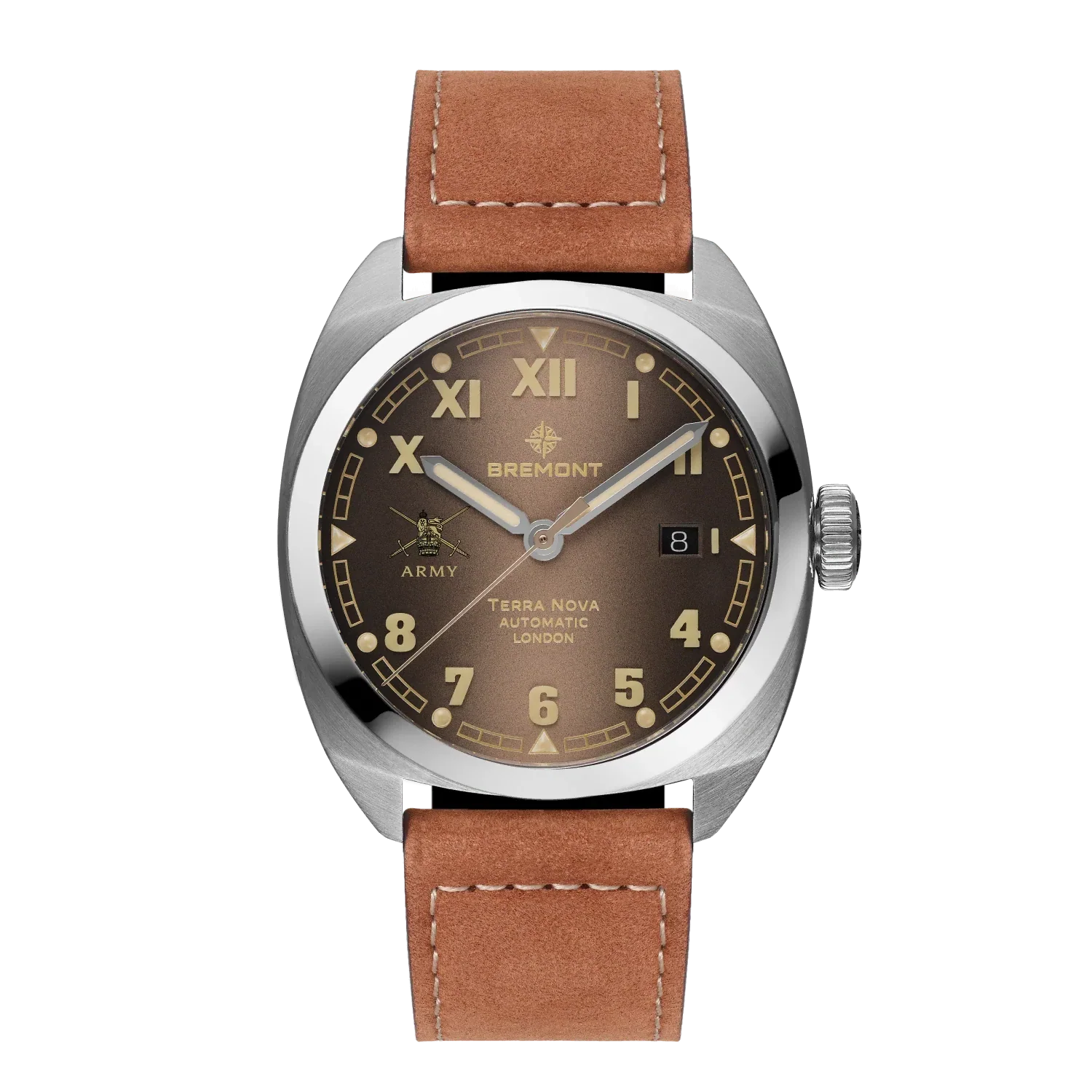 Bremont HMAF Terra Nova Date 40.5mm Caramel Brown Dial Men's Watch TN40-DT-SS-HMAF-BR-L-S