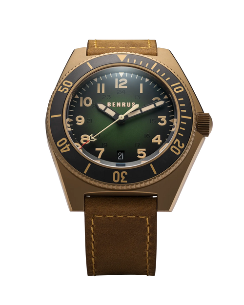 Benrus TYPE 2 UJ 41.5mm Green Dial Men's Watch T2CI-BR-G-415-01